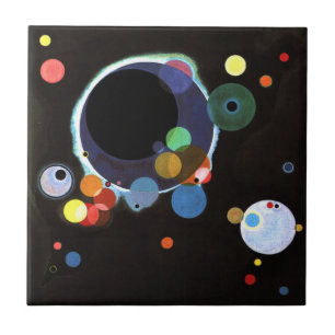 Kandinsky - Meerdere Cirkels Tegeltje