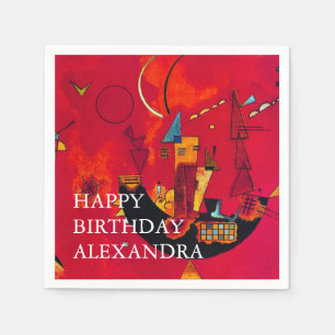 Kandinsky Mit Gegen Red Abstracte Happy Birthday Servet