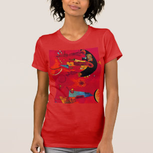 Kandinsky Mit & Gegen Red Color Abstract schildere T-shirt