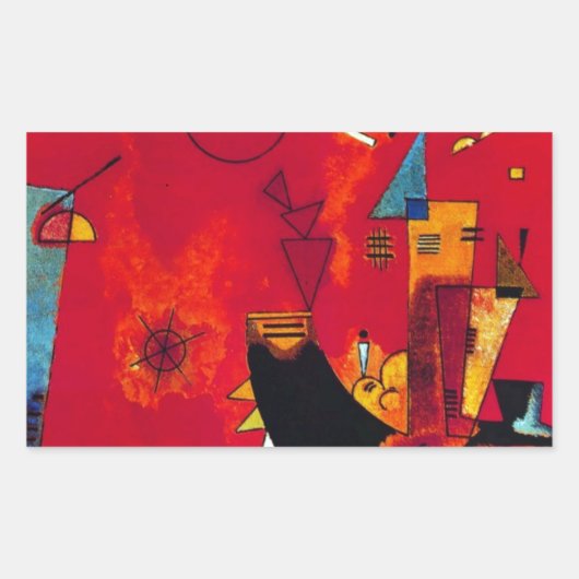 Kandinsky Mit und Gegen Rechthoekige Sticker (Voorkant)