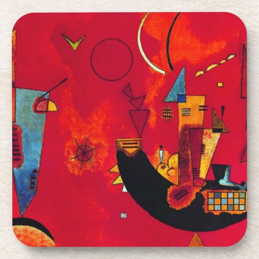 Kandinsky Mit und Gegen Red Abstract schilderen Bier Onderzetter (Voorkant)