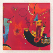 Kandinsky Mit und Gegen Red Abstract schilderen Glazen Onderzetter (Voorkant)