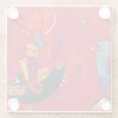 Kandinsky Mit und Gegen Red Abstract schilderen Glazen Onderzetter (Achterkant)