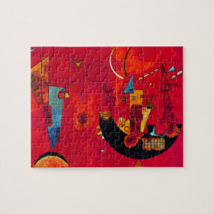 Kandinsky Mit und Gegen Red Abstract schilderen Legpuzzel