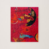 Kandinsky Mit und Gegen Red Abstract schilderen Legpuzzel (Verticaal)