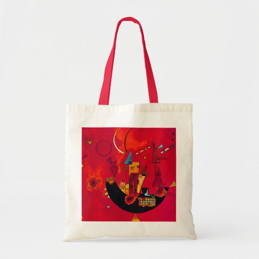 Kandinsky Mit und Gegen Red Abstract schilderen Tote Bag (Voorkant)