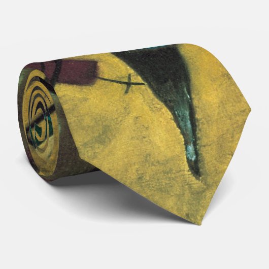 Kandinsky Modern Abstract bruin geel rood Stropdas (Opgerold)