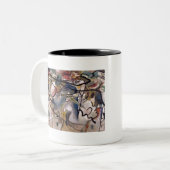 Kandinsky Modern Abstract kleurrijk kunstwerk Tweekleurige Koffiemok (Voorkant links)