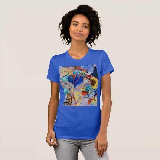 Kandinsky Modern Abstract schilder Royal Blue T-shirt (Voorkant volledig)