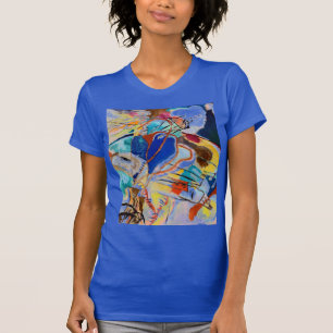 Kandinsky Modern Abstract schilder Royal Blue T-shirt