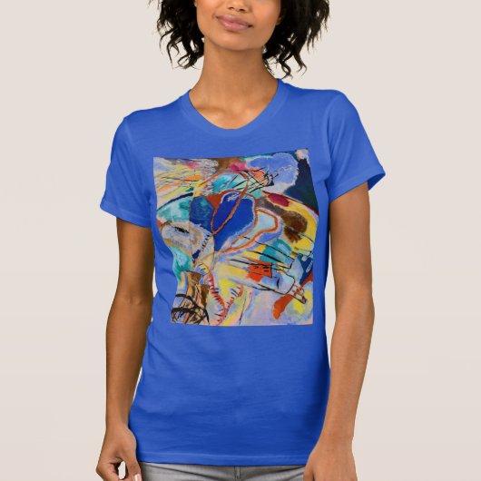 Kandinsky Modern Abstract schilder Royal Blue T-shirt (Voorkant)