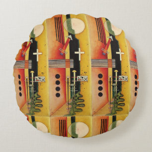 Kandinsky Modern Abstract schilderwerk Rond Kussen