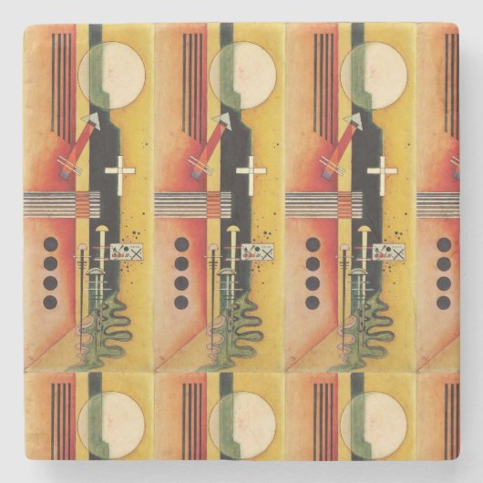 Kandinsky Modern Abstract schilderwerk Stenen Onderzetter (Voorkant)