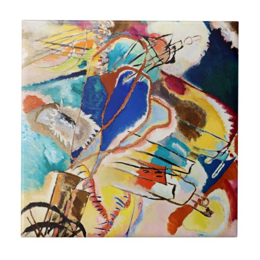Kandinsky Modern Abstract schilderwerk Tegeltje (Voorkant)