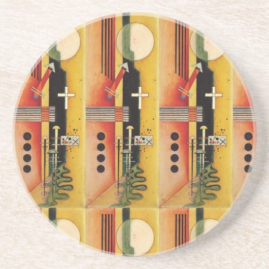 Kandinsky Modern Abstract schilderwerk Zandsteen Onderzetter (Voorkant)