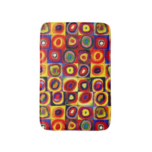 Kandinsky Moderne Vierkantjes Cirkels Kleurrijk Badmat (Voorkant Verticaal)