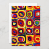 Kandinsky Moderne Vierkantjes Cirkels Kleurrijk Kaart (Voorkant / Achterkant)