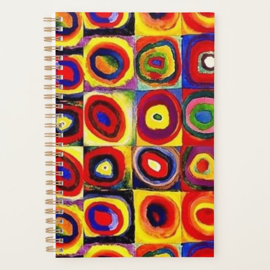 Kandinsky Moderne Vierkantjes Cirkels Kleurrijk Planner (Voorkant)