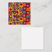 Kandinsky Moderne Vierkantjes Cirkels Kleurrijk Vierkante Visitekaartje (Voorkant / Achterkant)