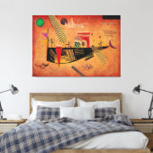KANDINSKY - MOODY - LAUNISCH (Wispelturig) - 1930 Canvas Afdruk (Insitu (Slaapkamer))