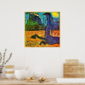 Kandinsky - Moonlit Night, beroemde kunstwerken Poster (Keuken)