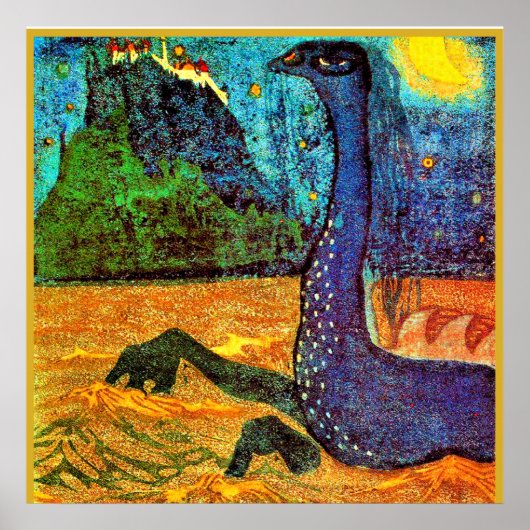 Kandinsky - Moonlit Night, beroemde kunstwerken Poster (Voorkant)