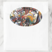 Kandinsky Moskou I Cityscape Abstract schilderen Ovale Sticker (Tas)