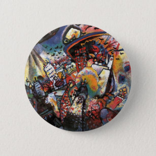 Kandinsky Moskou I Cityscape Abstract schilderen Ronde Button 5,7 Cm