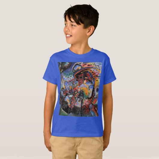 Kandinsky Moskou I Cityscape Abstracte Deep Royal T-shirt (Voorkant volledig)