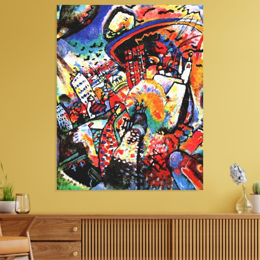 Kandinsky - Moskou I, kleurrijk cityscape Canvas Afdruk (Insitu (Woonkamer))