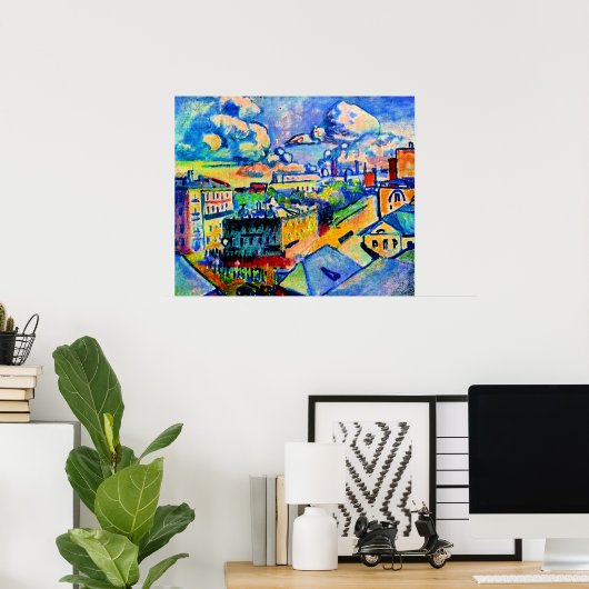 Kandinsky - Moskou, Zubovskaya Square, Study Poster (Thuiskantoor)