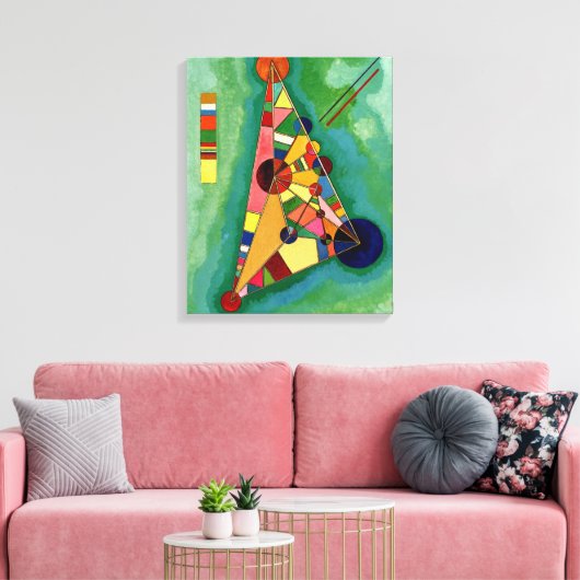 Kandinsky - Multicolored driehoek Canvas Afdruk (Insitu (Woonkamer))