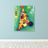 Kandinsky - Multicolored driehoek Canvas Afdruk (Insitu (Houten vloer))