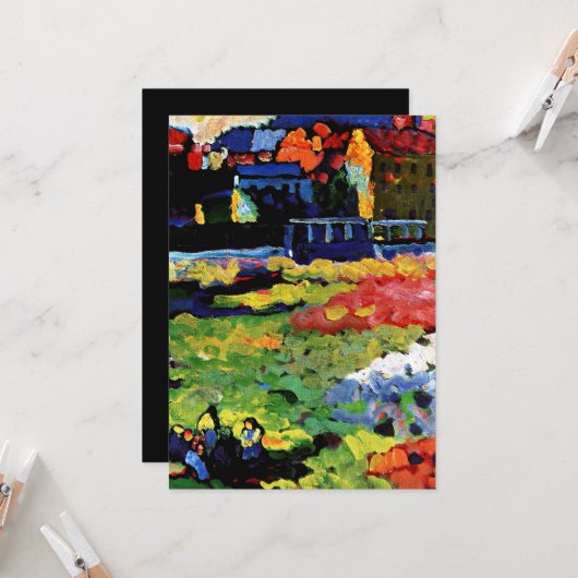 Kandinsky - München-Schwabing met de kerk Kaart (Voorkant / Achterkant in situ)