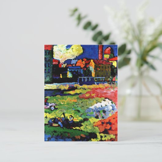 Kandinsky - München-Schwabing met de kerk van St Briefkaart (Staand voorkant)