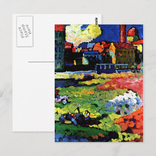 Kandinsky - München-Schwabing met de St.-kerk Briefkaart (Voorkant / Achterkant)