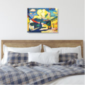 Kandinsky - Murnau, Dorfstrasse Canvas Afdruk (Insitu (Slaapkamer))