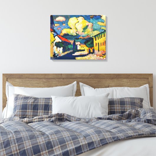 Kandinsky - Murnau, Dorfstrasse Canvas Afdruk (Insitu (Slaapkamer))