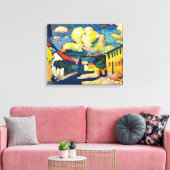Kandinsky - Murnau, Dorfstrasse Canvas Afdruk (Insitu (Woonkamer))