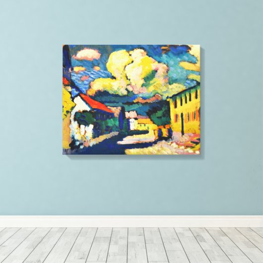 Kandinsky - Murnau, Dorfstrasse Canvas Afdruk (Insitu (Houten vloer))