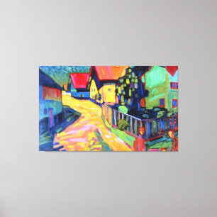 Kandinsky - Murnau Straat met Vrouwen, 1908, Canvas Afdruk