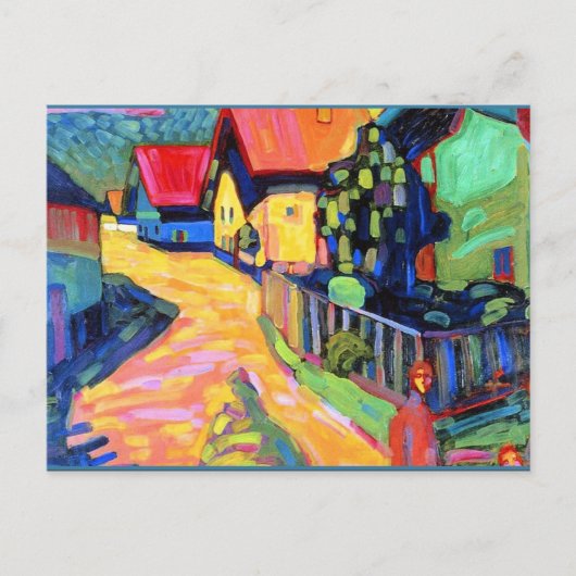 Kandinsky - Murnau Straat met Vrouwen, 1908 kunstw Briefkaart (Voorkant)