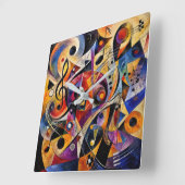 Kandinsky Muzikale Abstracte Kunst Vierkante Klok (Hoek)