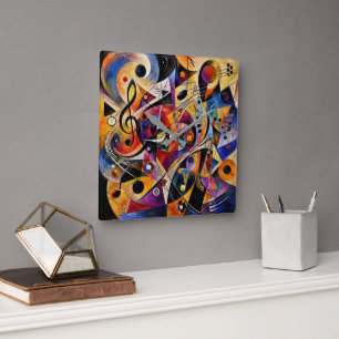 Kandinsky Muzikale Abstracte Kunst Vierkante Klok