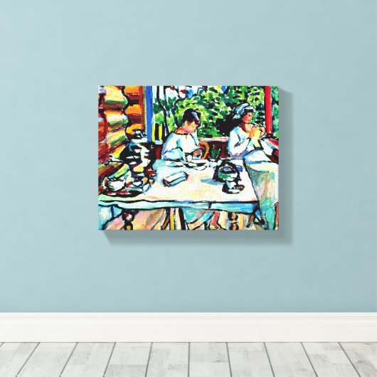 Kandinsky - Nina Kandinsky in Akhtyrka Canvas Afdruk (Insitu (Houten vloer))