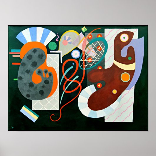 Kandinsky - Noeud Rouge, abstracte kunst Poster (Voorkant)