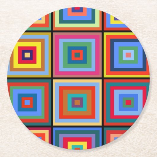 Kandinsky nr. 52 ronde kartonnen onderzetter (Voorkant)