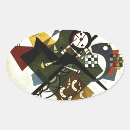 Kandinsky on White II Ovale Sticker (Voorkant)