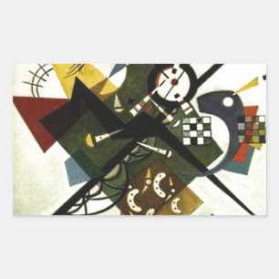Kandinsky on White II Rechthoekige Sticker