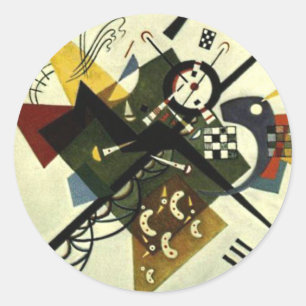 Kandinsky on White II Ronde Sticker